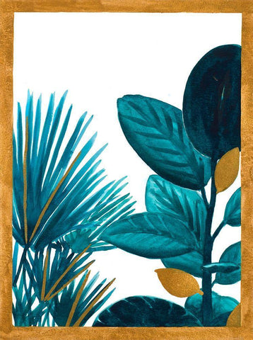 Mystery Teals White Modern Wood Framed Art Print with Double Matting by Bucheli, Amaya