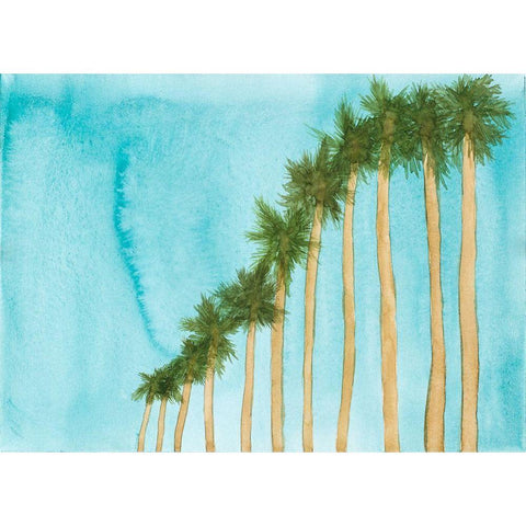 Blue Skies and Palm Trees Black Modern Wood Framed Art Print by Bucheli, Amaya
