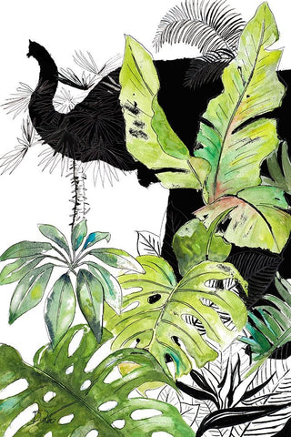 Elefante Negro I White Modern Wood Framed Art Print with Double Matting by Pinto, Patricia