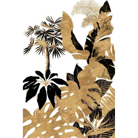 Gold Selva I Black Modern Wood Framed Art Print by Pinto, Patricia