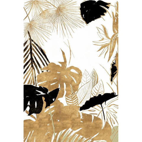Gold Selva II Black Modern Wood Framed Art Print with Double Matting by Pinto, Patricia