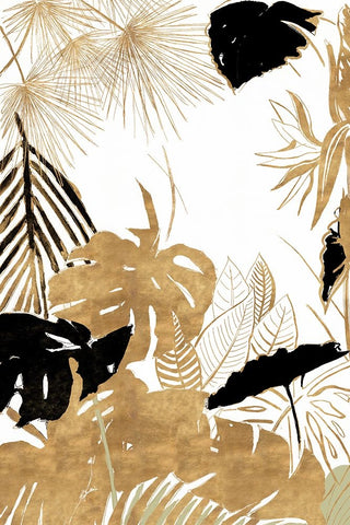 Gold Selva II White Modern Wood Framed Art Print with Double Matting by Pinto, Patricia