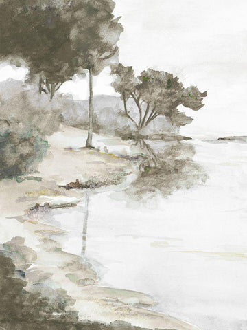 Neutral Dream Place White Modern Wood Framed Art Print with Double Matting by Pinto, Patricia