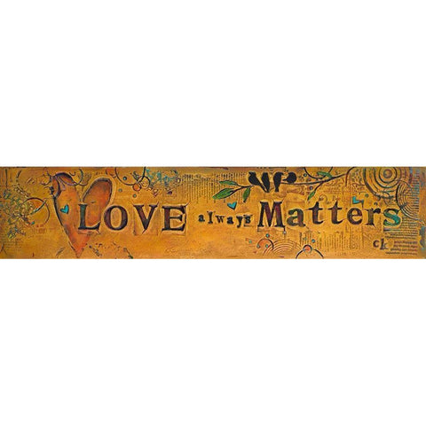 Love Always Matters Black Modern Wood Framed Art Print with Double Matting by Kinnison, Carolyn