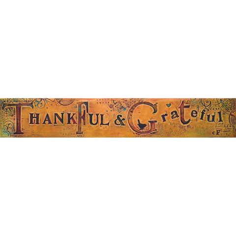 Thankful and Grateful Black Modern Wood Framed Art Print with Double Matting by Kinnison, Carolyn