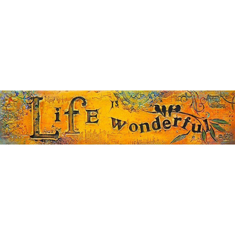Life is Wonderful Black Modern Wood Framed Art Print by Kinnison, Carolyn