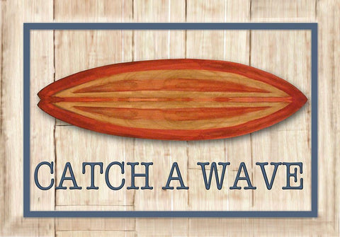 Catch a Wave II White Modern Wood Framed Art Print with Double Matting by Diannart