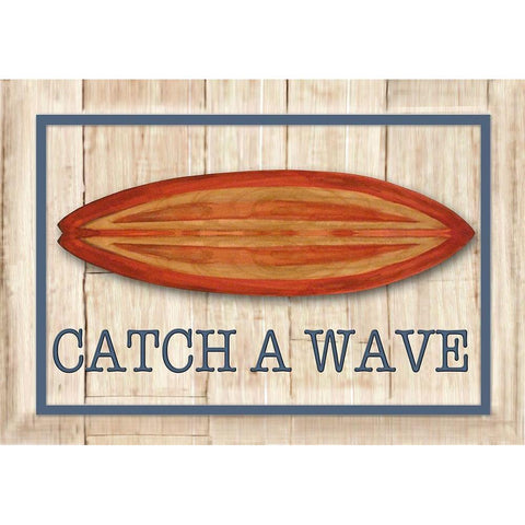Catch a Wave II Black Modern Wood Framed Art Print by Diannart