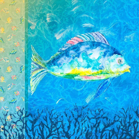 Under the Sea III Gold Ornate Wood Framed Art Print with Double Matting by DeRice, Julie