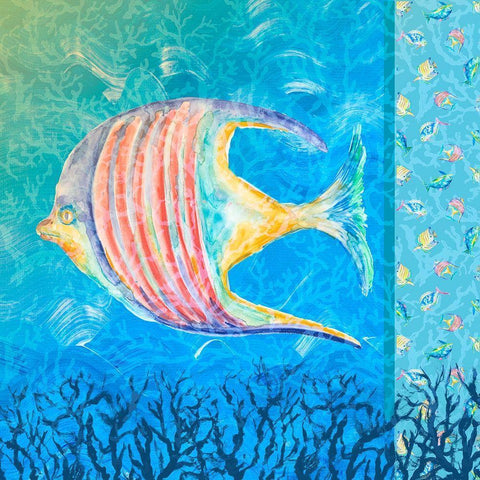 Under the Sea II Gold Ornate Wood Framed Art Print with Double Matting by DeRice, Julie