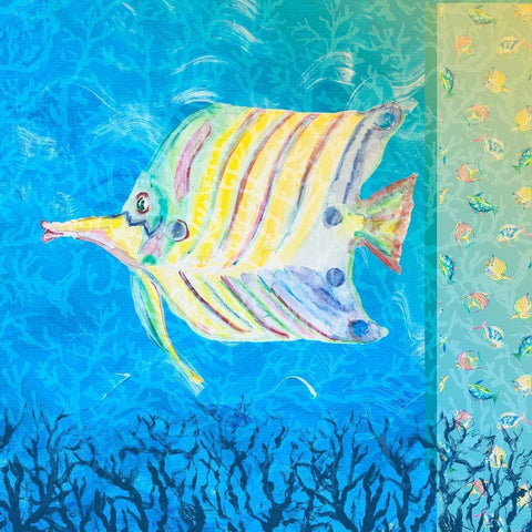 Under the Sea IV Gold Ornate Wood Framed Art Print with Double Matting by DeRice, Julie