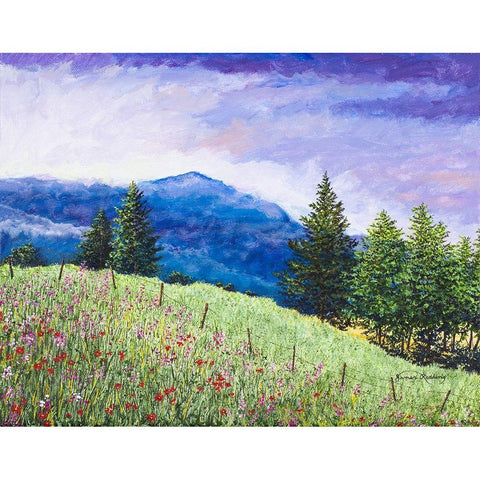 Summer Blues Black Modern Wood Framed Art Print with Double Matting by Redding, James