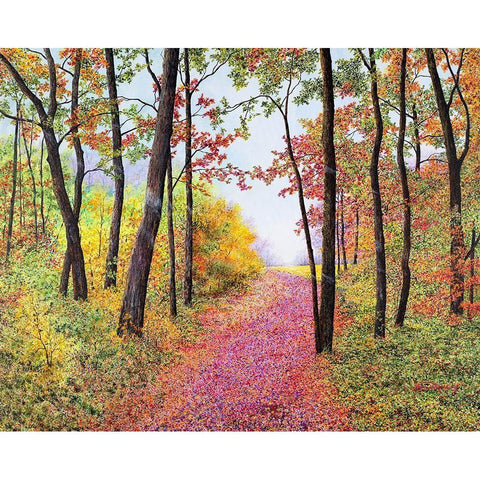 Autumns Poetry Gold Ornate Wood Framed Art Print with Double Matting by Redding, James