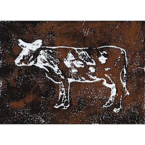 Country Cow White Modern Wood Framed Art Print by Loreth, Lanie