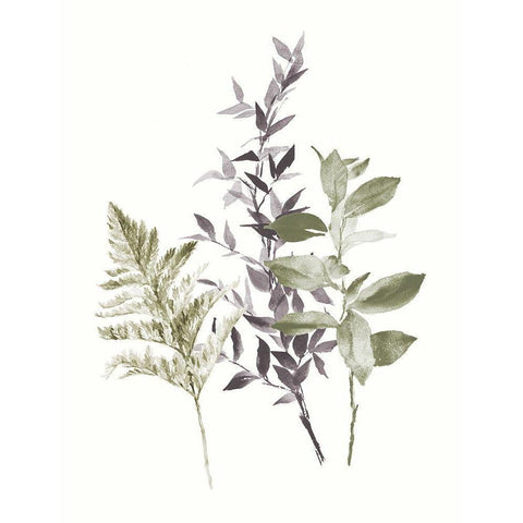 Tonal Leaves I White Modern Wood Framed Art Print by Loreth, Lanie