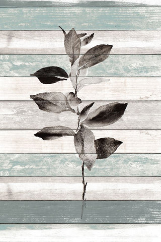 Tonal Leaves on Wood III White Modern Wood Framed Art Print with Double Matting by Loreth, Lanie