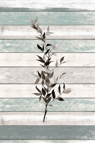 Tonal Leaves on Wood IV White Modern Wood Framed Art Print with Double Matting by Loreth, Lanie