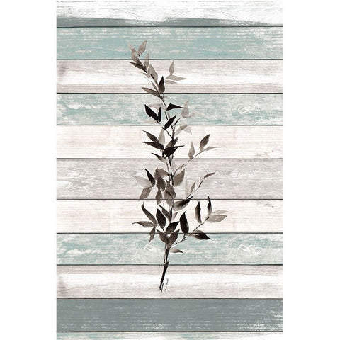 Tonal Leaves on Wood IV Black Modern Wood Framed Art Print with Double Matting by Loreth, Lanie