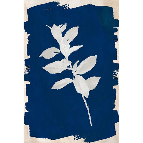 White Leaf on Navy II White Modern Wood Framed Art Print by Loreth, Lanie