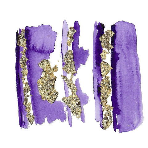 Gold Flake Purple Black Modern Wood Framed Art Print with Double Matting by Danelle, B.
