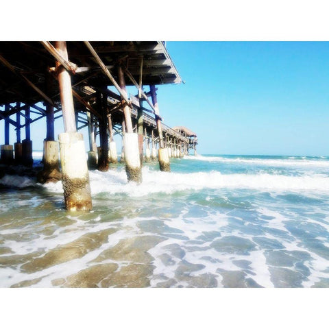 Cocoa Pier Black Modern Wood Framed Art Print with Double Matting by Wilson, Kali