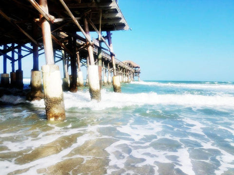 Cocoa Pier Black Ornate Wood Framed Art Print with Double Matting by Wilson, Kali