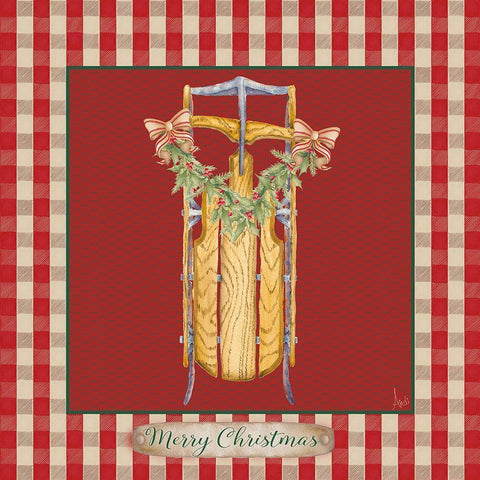 Hometown Christmas IV White Modern Wood Framed Art Print with Double Matting by Metz, Andi