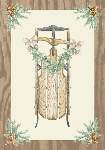 Hometown Christmas on Wood II White Modern Wood Framed Art Print with Double Matting by Metz, Andi