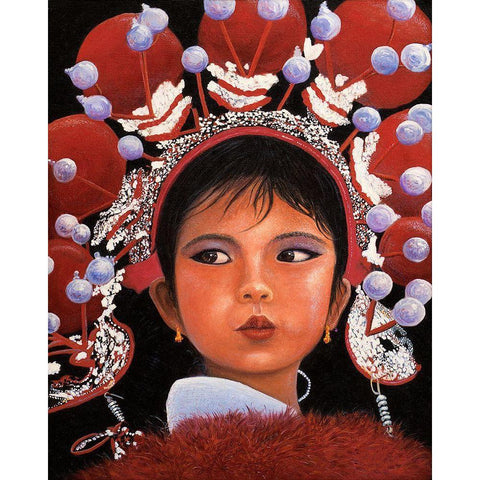 Children of the World III White Modern Wood Framed Art Print by Morris, Megan