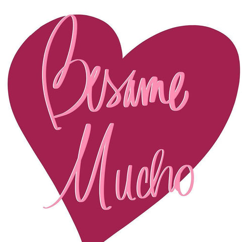 Besame Mucho Black Ornate Wood Framed Art Print with Double Matting by SD Graphics Studio