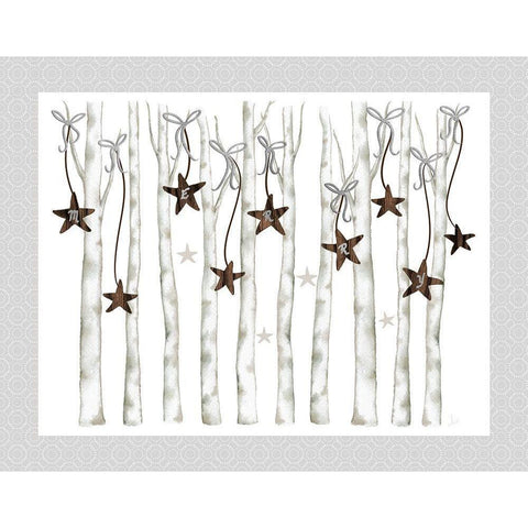 Merry and Bright Birch Trees I Black Modern Wood Framed Art Print by Metz, Andi