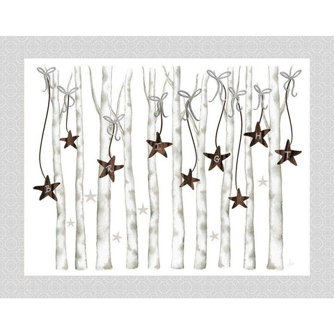 Merry and Bright Birch Trees II Black Modern Wood Framed Art Print with Double Matting by Metz, Andi