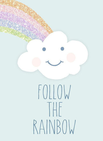 Follow the Rainbow White Modern Wood Framed Art Print with Double Matting by Quach, Anna