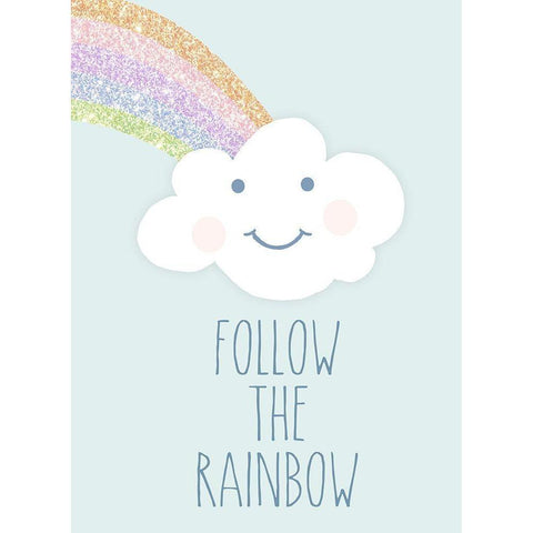 Follow the Rainbow Black Modern Wood Framed Art Print with Double Matting by Quach, Anna