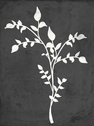 Fern Silhouette I White Modern Wood Framed Art Print with Double Matting by Quach, Anna