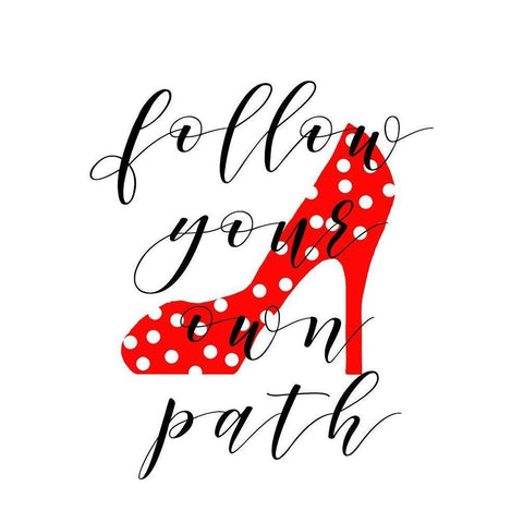 Follow your Path White Modern Wood Framed Art Print by Quach, Anna