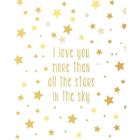 Love You More Black Modern Wood Framed Art Print with Double Matting by Quach, Anna