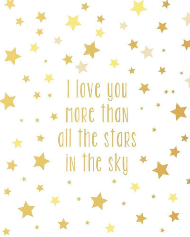 Love You More White Modern Wood Framed Art Print with Double Matting by Quach, Anna