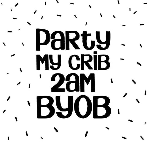 Crib Party Black Ornate Wood Framed Art Print with Double Matting by Quach, Anna