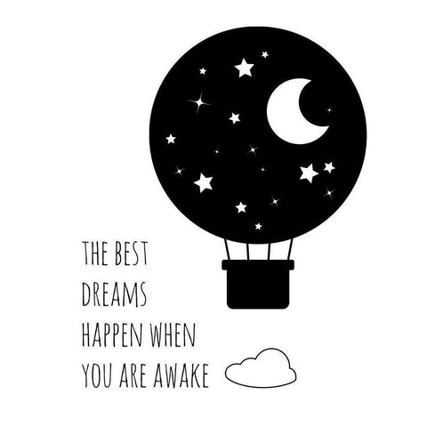 Best Dreams White Modern Wood Framed Art Print by Quach, Anna