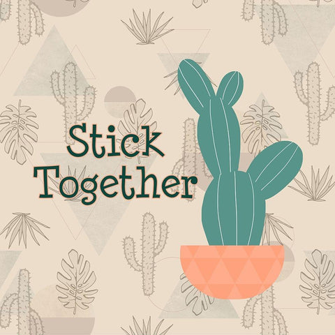 Stick Together Gold Ornate Wood Framed Art Print with Double Matting by Quach, Anna