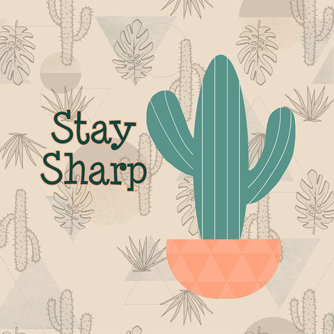 Stay Sharp Black Ornate Wood Framed Art Print with Double Matting by Quach, Anna