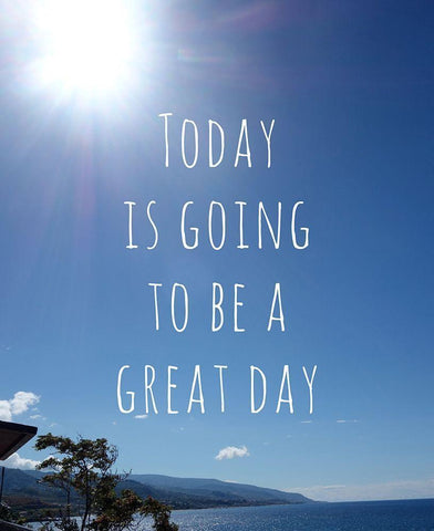 Great Day White Modern Wood Framed Art Print with Double Matting by Quach, Anna