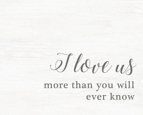 I Love Us White Modern Wood Framed Art Print with Double Matting by Quach, Anna