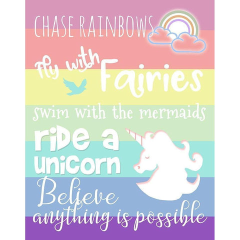 Chase Rainbows White Modern Wood Framed Art Print by Quach, Anna