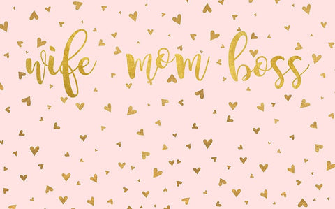 Wife Mom Boss Black Ornate Wood Framed Art Print with Double Matting by Quach, Anna