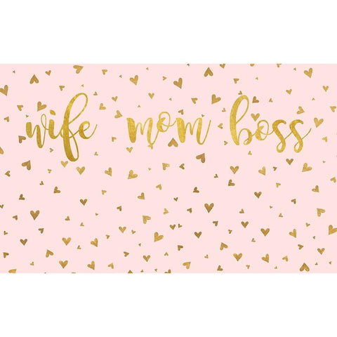 Wife Mom Boss Gold Ornate Wood Framed Art Print with Double Matting by Quach, Anna