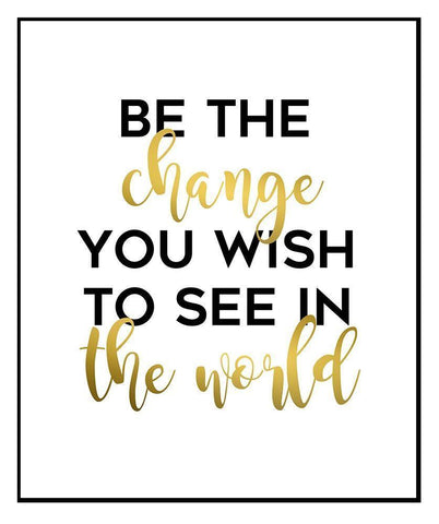 Be The Change Black Ornate Wood Framed Art Print with Double Matting by Quach, Anna