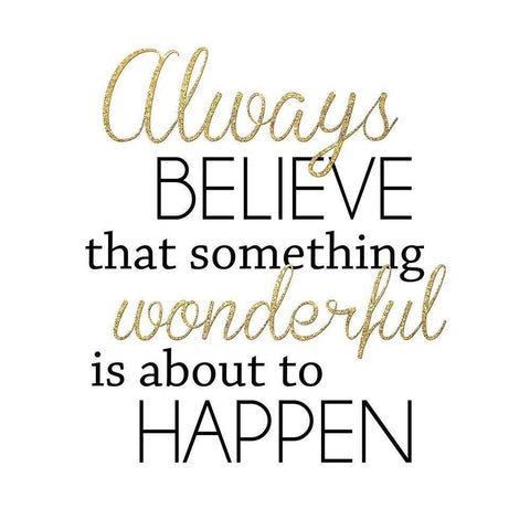 Always Believe Black Modern Wood Framed Art Print with Double Matting by Quach, Anna