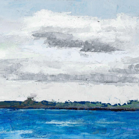 Cloudy Shores White Modern Wood Framed Art Print with Double Matting by Green, Jenny
